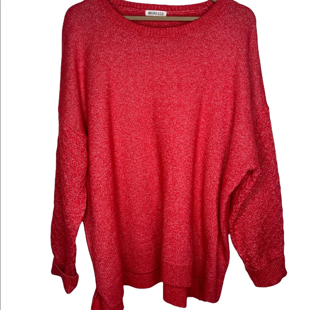 Margeaux & Ellie Burnt Orange Red Long Sleeve Crewneck Knit Pullover Sweater 2X